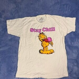 Garfield Stay Chill white cotton t-shirt Size XL